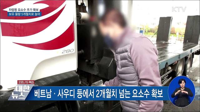 정부 "차량용 요소수 보유 물량 5개월치로 늘어"