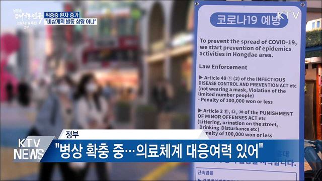 위중증 증가···"비상계획 발동 상황 아냐"