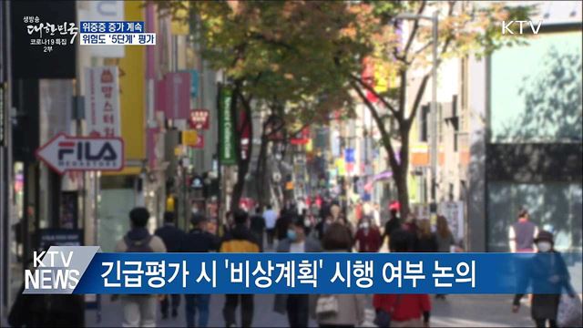 위중증 증가 계속···위험도 '5단계' 평가