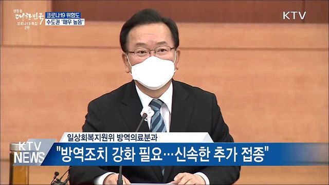 수도권 위험도 '매우 높음'···"방역강화 필요"