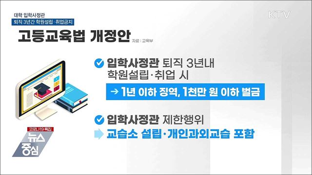 입학사정관 퇴직 3년간 학원설립·취업금지