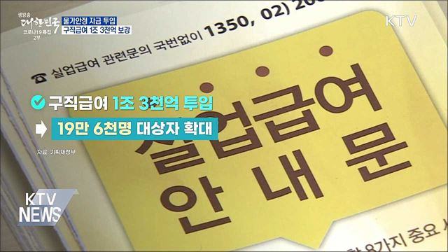 물가안정 자금 투입···구직급여 1조3천억 보강