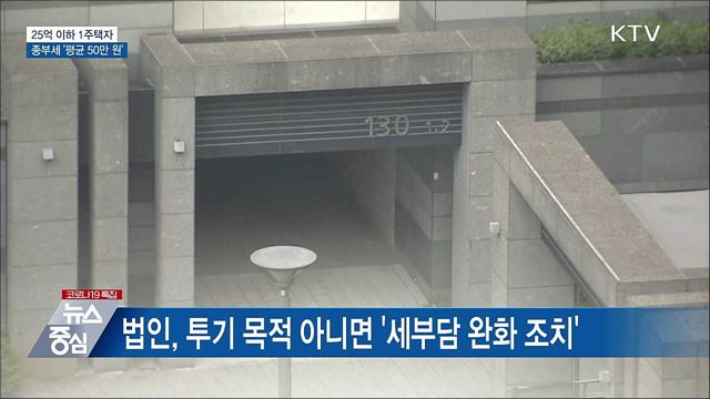 25억 이하 1주택자 종부세 '평균 50만 원'