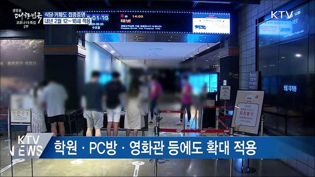 식당·카페도 접종증명·음성확인제 적용