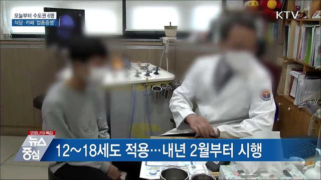 오늘부터 수도권 최대 6명···식당·카페 '접종증명'