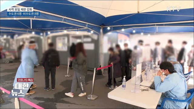 사적모임 제한 강화···'수도권 6명·비수도권 8명'