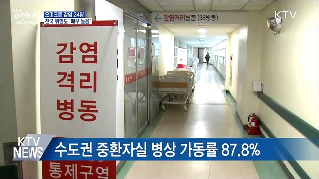 오미크론 감염 24명···전국 위험도 '매우 높음'