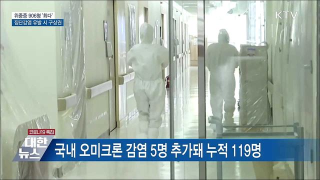 위중증 906명···집단감염 유발 시 구상권 행사