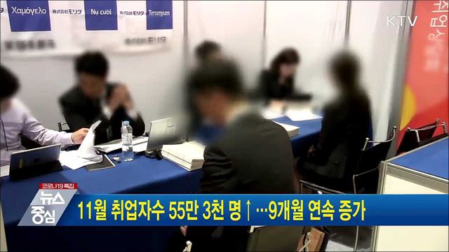 11월 취업자수 55만 3천 명↑···9개월 연속 증가