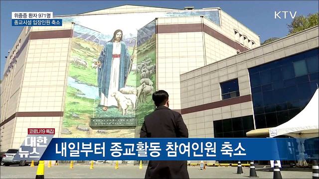 위중증 971명···종교시설 입장인원 축소