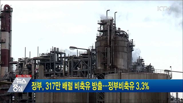 정부, 317만 배럴 비축유 방출···정부비축유 3.3%
