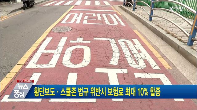 횡단보도·스쿨존 법규 위반시 보험료 최대 10% 할증