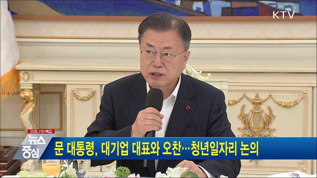 문 대통령, 대기업 대표와 오찬···청년일자리 논의