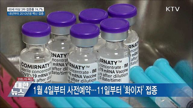3차 접종률 74.7%···내년부터 2010년생 백신 접종