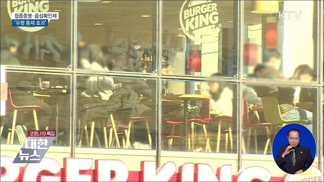 "방역패스 '효과' 나타나···유행 통제에 필수"