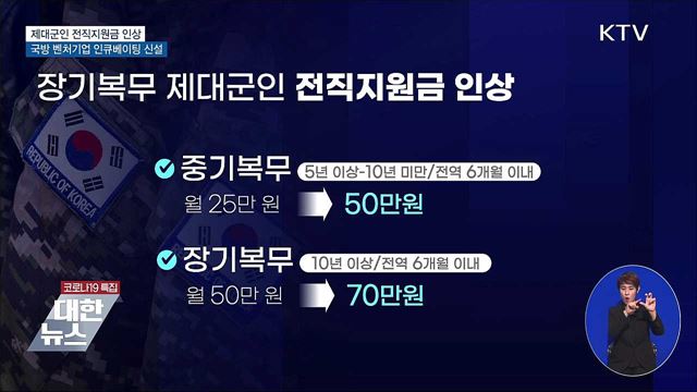제대군인 전직지원금 인상···국방벤처 인큐베이팅 신설