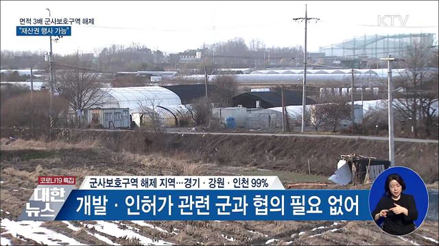 여의도 면적 3배 군사보호구역 해제···"재산권 행사"