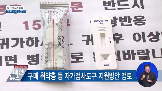 확진자 5만 육박···취약층 등 검사도구 지급 검토