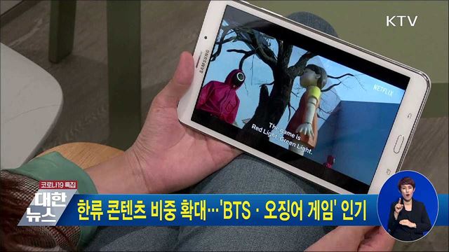 한류 콘텐츠 비중 확대···'BTS·오징어 게임' 인기
