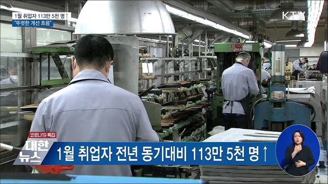 1월 고용 113만 5천 명↑···"뚜렷한 개선"