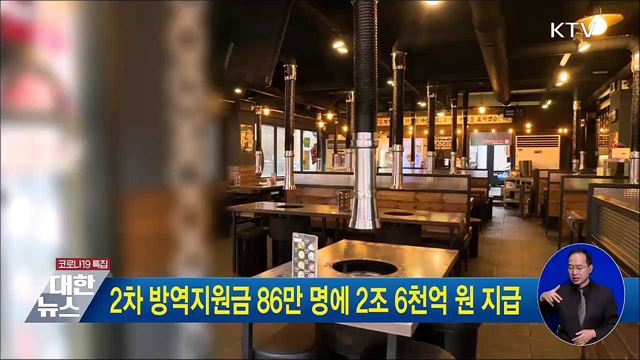 2차 방역지원금 86만 명에 2조 6천억 원 지급