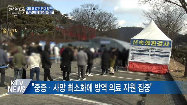 이틀째 17만 명대···"중증·사망 최소화 집중"