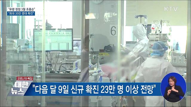"유행 정점 3월 초중순, 최대 35만 명대 확진"