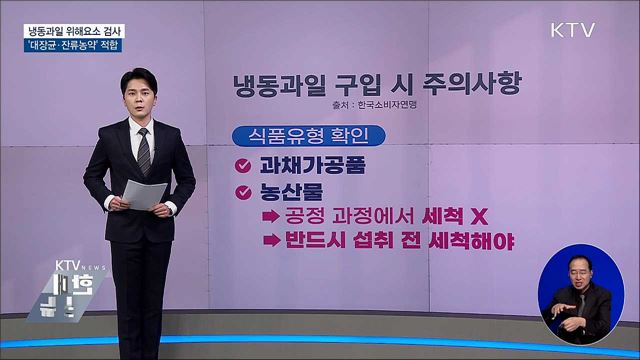 냉동과일, 대장균·잔류농약 적합···식품유형 확인해야