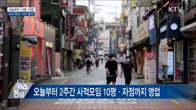 오늘부터 '10명·자정'···신규 확진 12만 명대