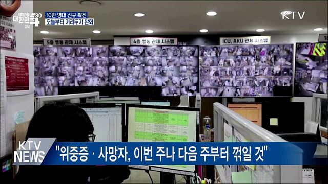 10만 명대 신규 확진···오늘부터 거리두기 완화