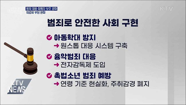 '안전한 사회'···피해자 보호 강화·의료비 부담 완화
