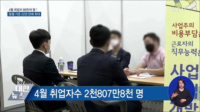 4월 취업자 86만 명↑···동월 기준 22년 만에 최대