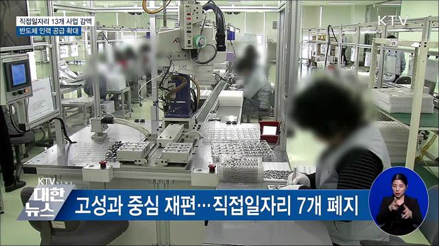 직접일자리 13개 사업 감액···반도체 인력 공급 확대