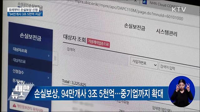 모레부터 손실보상 신청···"94만개사 3조 5천억 규모"