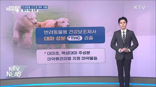 대마 성분 반려동물 건강보조제 적발···"환각 작용 초래"