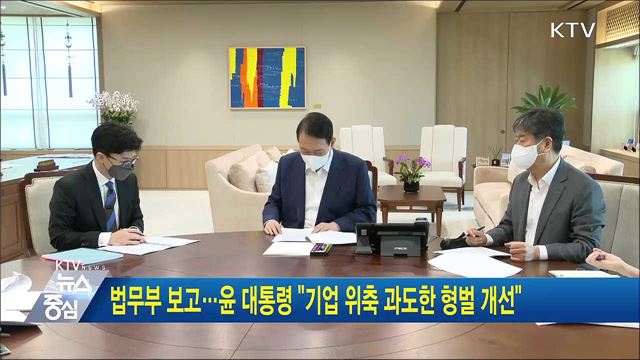 법무부 보고···윤 대통령 "기업 위축 과도한 형벌 개선"