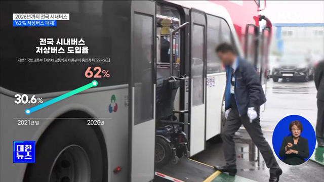 2026년까지 전국 시내버스 62% '저상버스 대체'
