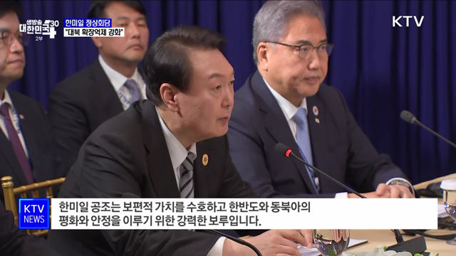 한미일 '프놈펜 정상회담'···"대북 확장억제 강화"