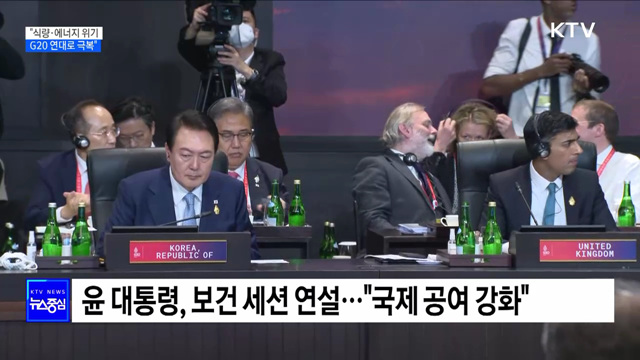 윤 대통령 "식량·에너지 위기···G20 연대로 극복"