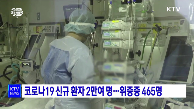 코로나19 신규 환자 2만여 명···위중증 465명