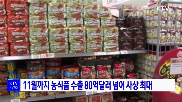 11월까지 농식품 수출 80억달러 넘어 사상 최대