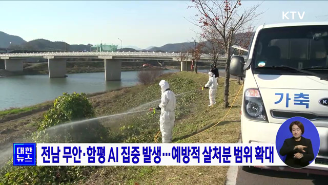 전남 무안·함평 AI 집중 발생···예방적 살처분 범위 확대