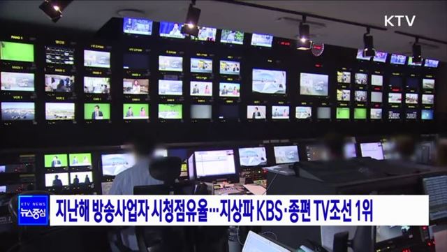 지난해 방송사업자 시청점유율···지상파 KBS·종편 TV조선 1위