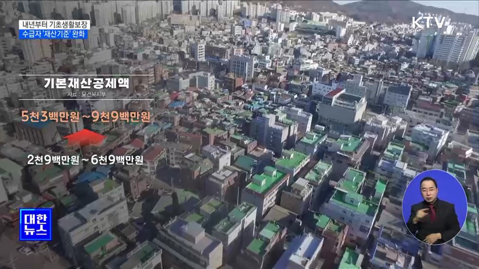 내년부터 기초생활보장 수급자 '재산기준' 완화