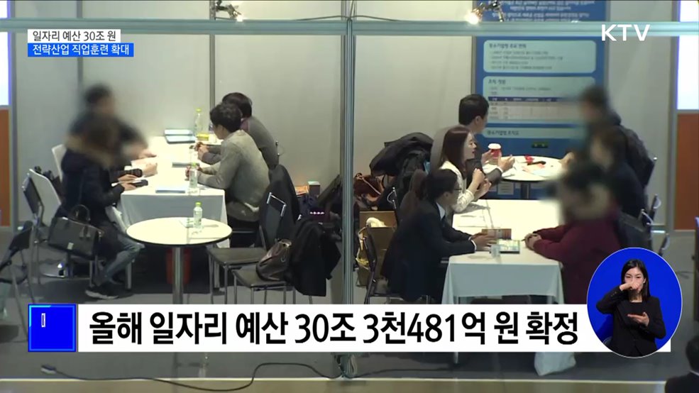 일자리 예산 30조 원···전략산업 직업훈련 확대