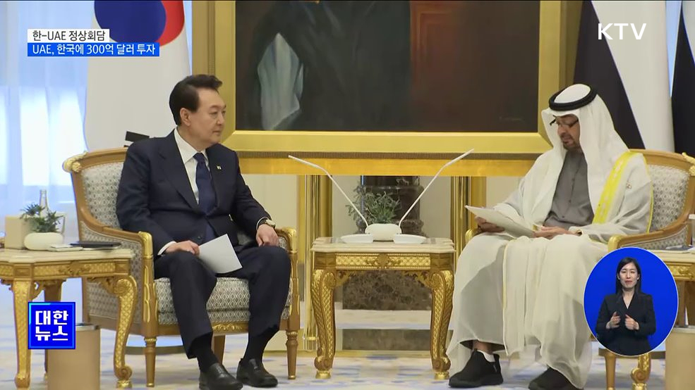 한-UAE 정상회담···UAE, 한국에 300억 달러 투자