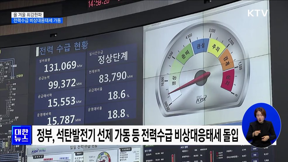 올겨울 최강한파···전력수급 비상대응태세 가동