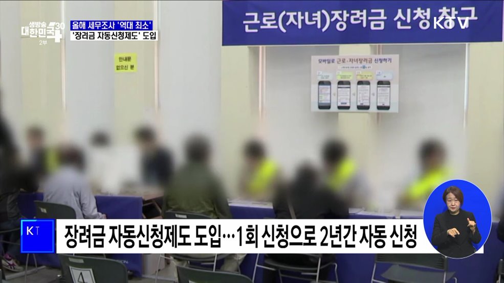 올해 세무조사 '역대 최소'···'장려금 자동신청제' 도입