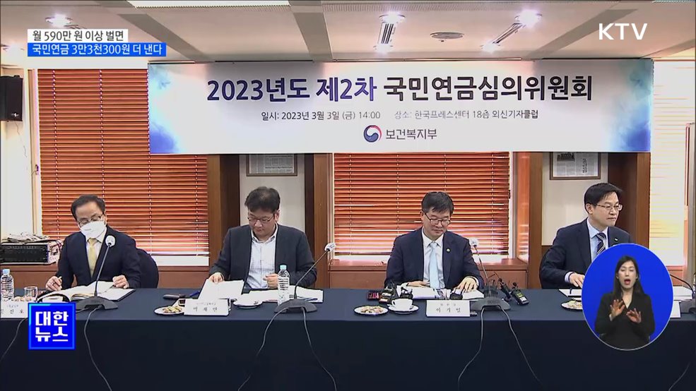 7월부터 590만원 이상 소득자, 국민연금 월 3만3천300원↑
