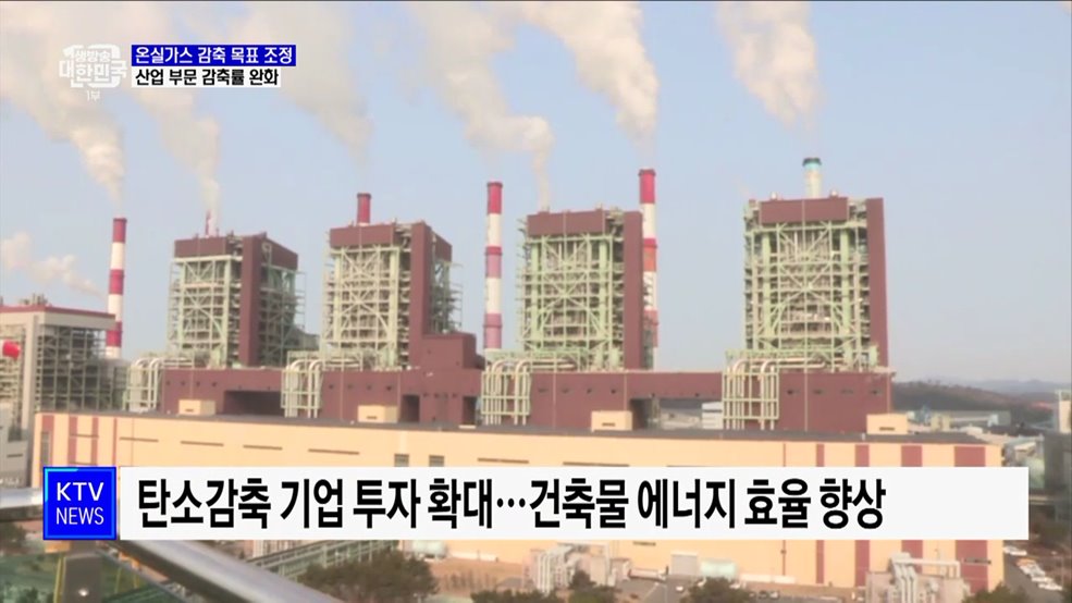 온실가스 감축 목표 조정···에너지 전환↑ 산업↓